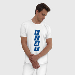 Пижама хлопковая мужская FIAT LOGO, цвет: белый — фото 2
