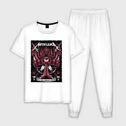 Пижама хлопковая мужская Metallica - Royal Arena Denmark, цвет: белый