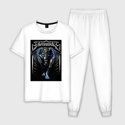 Пижама хлопковая мужская Metallica - thrash metal style, цвет: белый