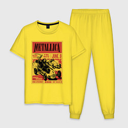 Пижама хлопковая мужская Metallica - Iowa speedway playbill, цвет: желтый