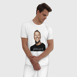 Пижама хлопковая мужская James Alan Hetfield - Metallica, цвет: белый — фото 2