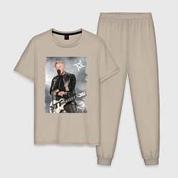 Пижама хлопковая мужская James Alan Hetfield - Metallica vocalist, цвет: миндальный