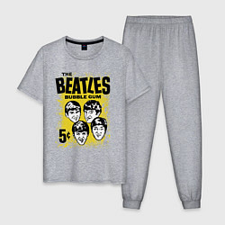 Пижама хлопковая мужская The Beatles bubble gum, цвет: меланж