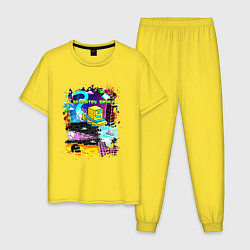 Мужская пижама Geometry Dash: Pixel Logo