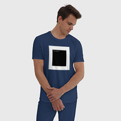 Пижама хлопковая мужская Чёрный квадрат программиста Hello World, цвет: тёмно-синий — фото 2