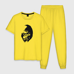 Пижама хлопковая мужская Angry Monkey Cotton Theme цвета желтый — фото 1