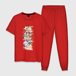 Пижама хлопковая мужская Герои Ли Юэ, цвет: красный