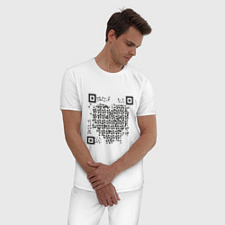 Пижама хлопковая мужская QR Love, цвет: белый — фото 2