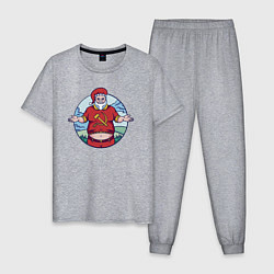 Пижама хлопковая мужская Санта Коммунист, цвет: меланж