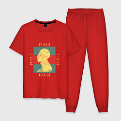 Пижама хлопковая мужская PUCCI GOLD ПУЧЧИ ЗОЛОТО, цвет: красный