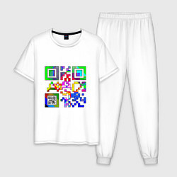 Пижама хлопковая мужская Color QR, цвет: белый