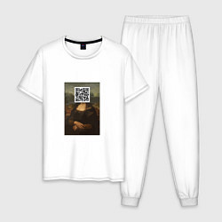 Пижама хлопковая мужская QR Mona Lisa, цвет: белый