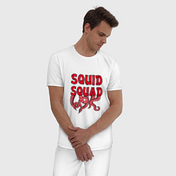 Пижама хлопковая мужская Squid Squad, цвет: белый — фото 2