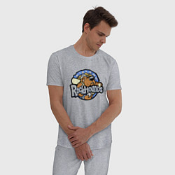 Пижама хлопковая мужская Midland Rockhounds - baseball team, цвет: меланж — фото 2