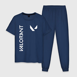 Пижама хлопковая мужская Valorant - Logo, цвет: тёмно-синий