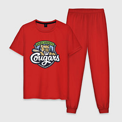 Пижама хлопковая мужская Kane County Cougars - baseball team, цвет: красный