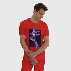 Пижама хлопковая мужская ДЕЛТАРУН КРИС, цвет: красный — фото 2