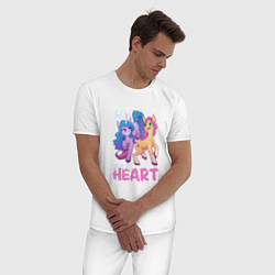 Пижама хлопковая мужская My Little Pony Follow your heart, цвет: белый — фото 2