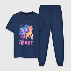 Пижама хлопковая мужская My Little Pony Follow your heart, цвет: тёмно-синий