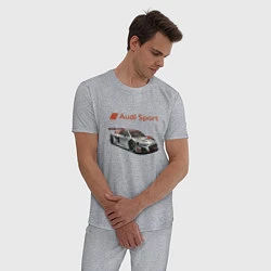 Пижама хлопковая мужская Audi sport - racing team, цвет: меланж — фото 2