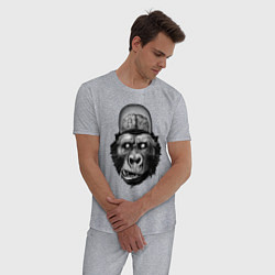 Пижама хлопковая мужская Gorilla brains, цвет: меланж — фото 2