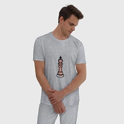 Пижама хлопковая мужская Шахматный король граффити, цвет: меланж — фото 2