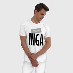 Пижама хлопковая мужская Unreal Inga, цвет: белый — фото 2