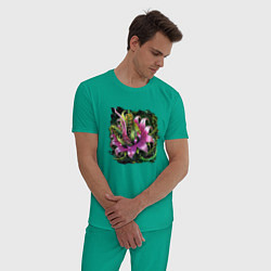 Пижама хлопковая мужская Plantera, цвет: зеленый — фото 2
