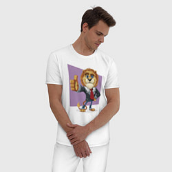 Пижама хлопковая мужская Lion - boss, цвет: белый — фото 2