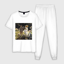 Пижама хлопковая мужская Among the Laurel Blossoms, цвет: белый