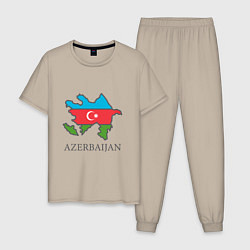 Пижама хлопковая мужская Map Azerbaijan, цвет: миндальный