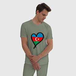 Пижама хлопковая мужская Azerbaijan Heart, цвет: авокадо — фото 2