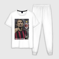 Пижама хлопковая мужская Paolo Cesare Maldini - Milan, captain, цвет: белый