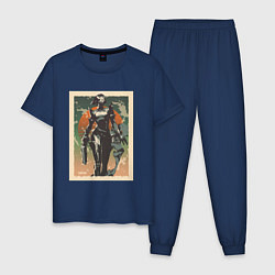 Пижама хлопковая мужская Viper Valorant Art, цвет: тёмно-синий