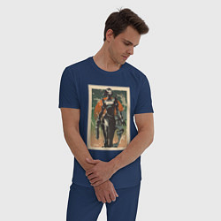 Пижама хлопковая мужская Viper Valorant Art, цвет: тёмно-синий — фото 2
