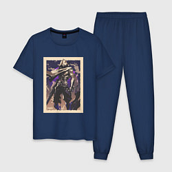 Пижама хлопковая мужская Omen art, цвет: тёмно-синий