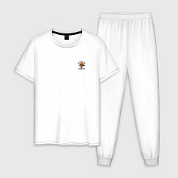 Пижама хлопковая мужская Miyagi do Mini Logo, цвет: белый