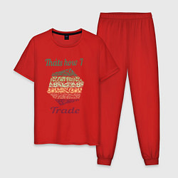 Пижама хлопковая мужская Trade, цвет: красный