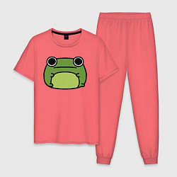 Пижама хлопковая мужская Frog Lucky, цвет: коралловый