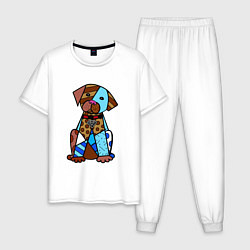 Пижама хлопковая мужская Romero B Dog, цвет: белый