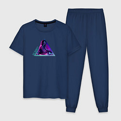 Пижама хлопковая мужская Rue Bennett, цвет: тёмно-синий