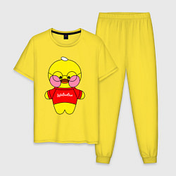 Пижама хлопковая мужская LALAFANFAN - Yellow Duck ЛАЛАФАНФАН - Желтый Утено, цвет: желтый