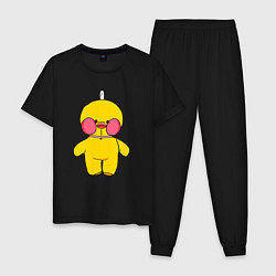 Пижама хлопковая мужская Уточка Lalafanfan Лалафанфан, цвет: черный