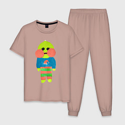 Пижама хлопковая мужская Бумажный Лалафанфан, цвет: пыльно-розовый