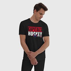 Пижама хлопковая мужская Вашингтон Кэпиталз НХЛ, цвет: черный — фото 2