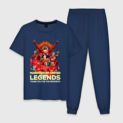 Пижама хлопковая мужская Легенды Манчестера Manchester United Legends, цвет: тёмно-синий