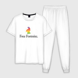 Пижама хлопковая мужская Свободу играм, цвет: белый