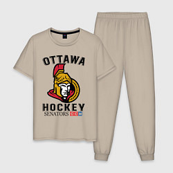 Пижама хлопковая мужская OTTAWA SENATORS ОТТАВА СЕНАТОРЗ, цвет: миндальный