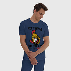 Пижама хлопковая мужская OTTAWA SENATORS ОТТАВА СЕНАТОРЗ, цвет: тёмно-синий — фото 2