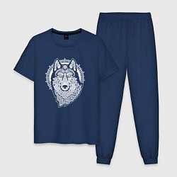 Пижама хлопковая мужская Northern Wolf, цвет: тёмно-синий